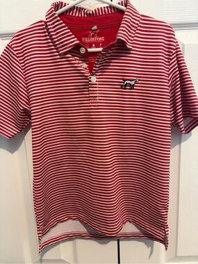 Fieldstone Boys' Red & White Striped Polo Shirt